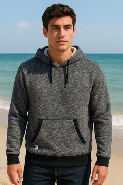 LIRA Hoodie Mens L Gray Pullover Sweater Casual Athleisure Beach Coastal Skater